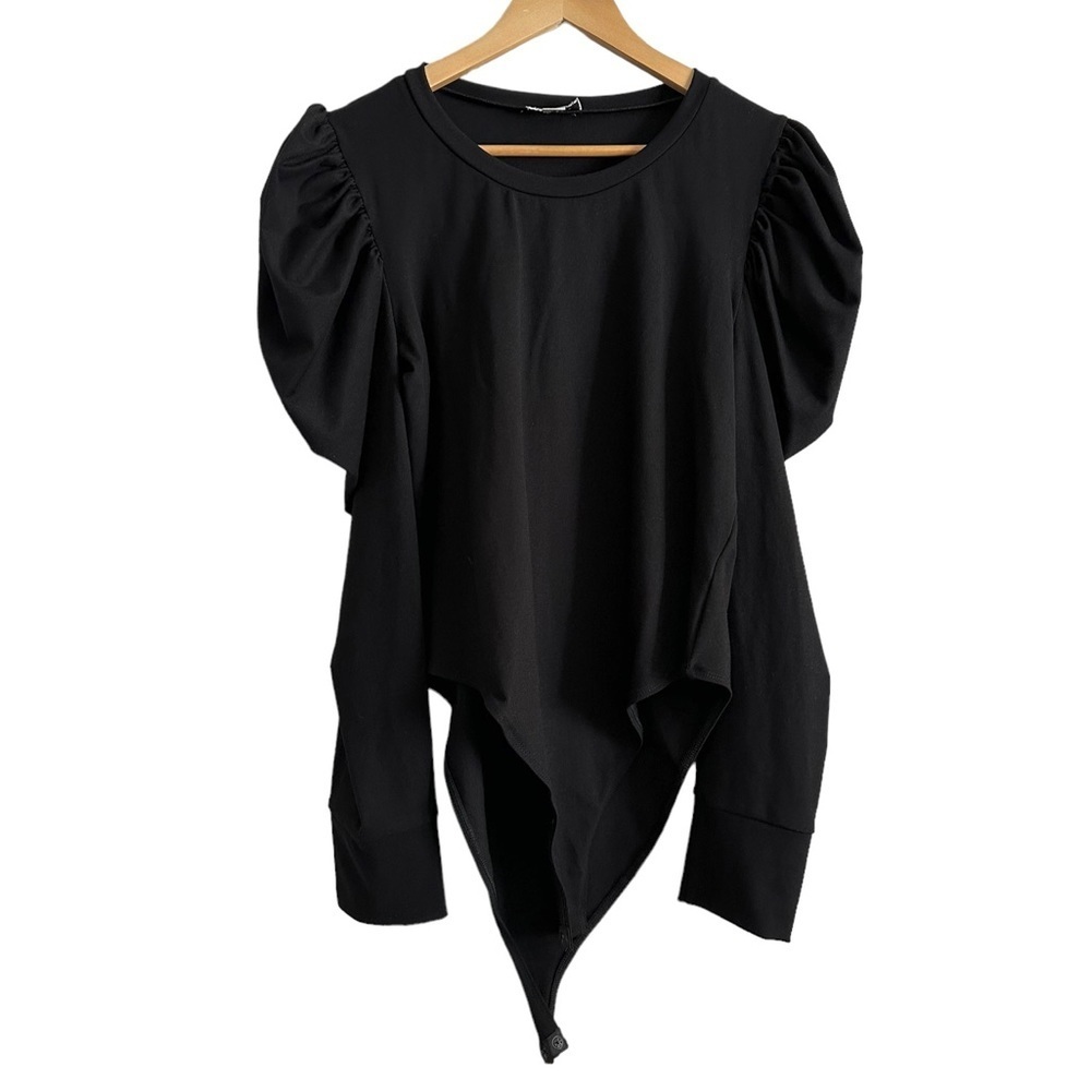 Extro&Vert Black Puff Long Sleeve Bodysuit Size 16 — image 2 of 8